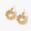 Twisted Rope Ring Drop Earrings