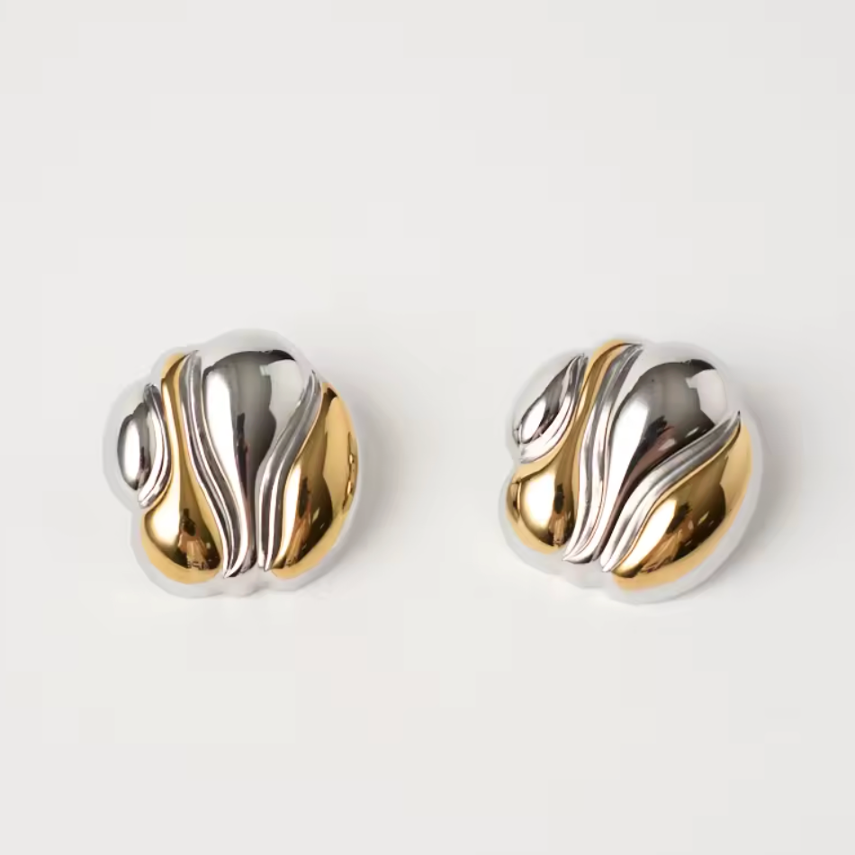 Two-Tone Ripple Earrings