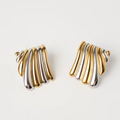 Mixed-Metal Fluted Earrings